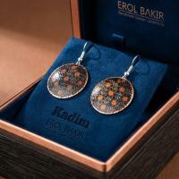 Bakır Küpe - Bronz Altın Nokta Desen Model 051
