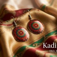 Bakır Küpe - Bakır El İşleri Kırmızı Model 054