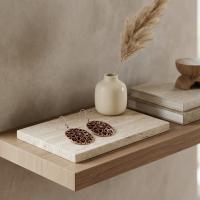 Bakır Küpe - Kahverengi Desen Çiçek Model 070