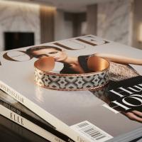 Aztek Kilim Desenli El Yapımı İnce Bakır Bileklik - Seri 061