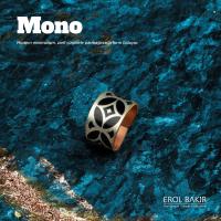 Mono Siyah Zemin Altın Geometrik Desenli El Yapımı Bakır Yüzük – Handmade Copper Ring