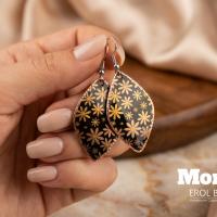 Premium Geometrik Motifli El Yapımı Bakır Küpe - Seri 020