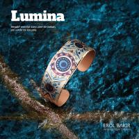 Lumina Nazar Göz Turuncu Noktalı Kalın El Yapımı Bakır Bileklik – Evil Eye Copper Bracelet