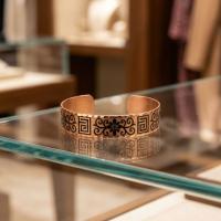 Zigzag Bordürlü El Yapımı İnce Bakır Bileklik - Seri 027