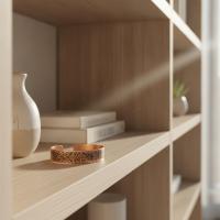 Modern Geometrik Desenli El Yapımı İnce Bakır Bileklik - Seri 010
