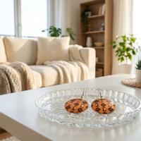 Modern Geometrik Desenli El Yapımı Bakır Küpe - Seri 050