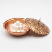 Tekli Bakır Şekerlik Sedef Modeli – Büyük 11 CM Çap