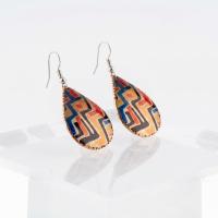 Kilim Bordür Motifli El Yapımı Bakır Küpe - Seri 029