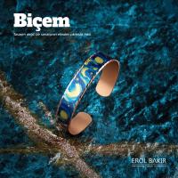 Biçem Van Gogh Yıldızlı Gece Mavi Baskılı El Yapımı Bakır Bileklik – Starry Night Copper Bracelet