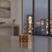 Aztek Kilim Desenli El Yapımı Kalın Bakır Yüzük - Seri 021