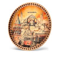 DEKORATIF BAKIR TABAK- İSTANBUL TEMALI