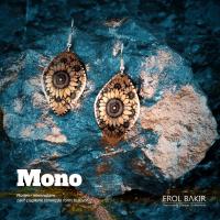 Mono Bakır Zemin Geometrik Kazımalı El Yapımı Bakır Küpe – Handmade Copper Earring
