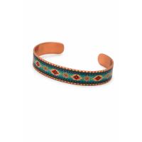 Etnik Kilim Desenli Bakır Bileklik