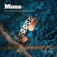 Mono Siyah Zemin Beyaz Yıldız Nokta Desenli El Yapımı Bakır Bileklik – Handmade Copper Bracelet