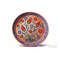 Handcrafted Copper Plate – Ottoman Tulip Iznik Pattern Decorative Wall Art