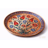 Handcrafted Copper Plate – Ottoman Tulip Iznik Pattern Decorative Wall Art