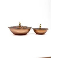 SANTORİNİ KIRMIZI KEDİ DESENLİ BAKIR ŞEKERLİK